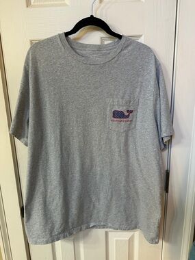 Vineyard Vines Shirt Mens XL Blue American Flag Whale Patriotic Tee 4th of July